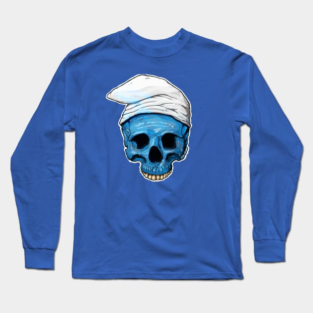 Smurf Skull Long Sleeve T-Shirt by TheLoneWolfStudio